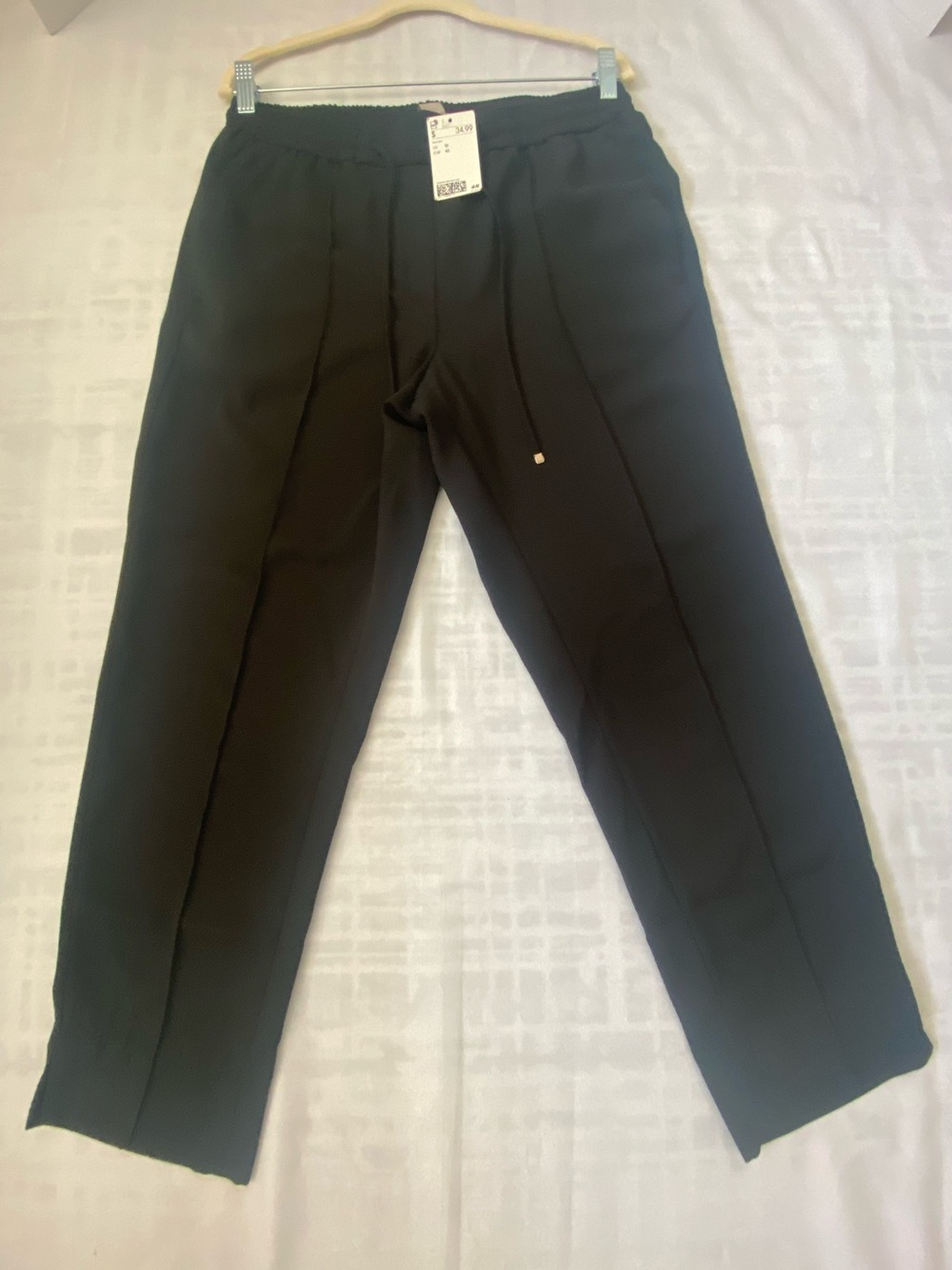 H&M Women’s Black Tapered Drawstring Pants – Size 10 – NWT